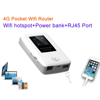 RJ45 Wan Lan পোর্ট সহ 5000mAh 4G ওয়্যারলেস পকেট রাউটার