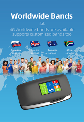 2700mAh-3000mAh 4G Lte MiFi রাউটার 150Mbps 4G মোবাইল ওয়াইফাই হটস্পট 15 এলসিডি স্ক্রীন সহ ডিভাইস